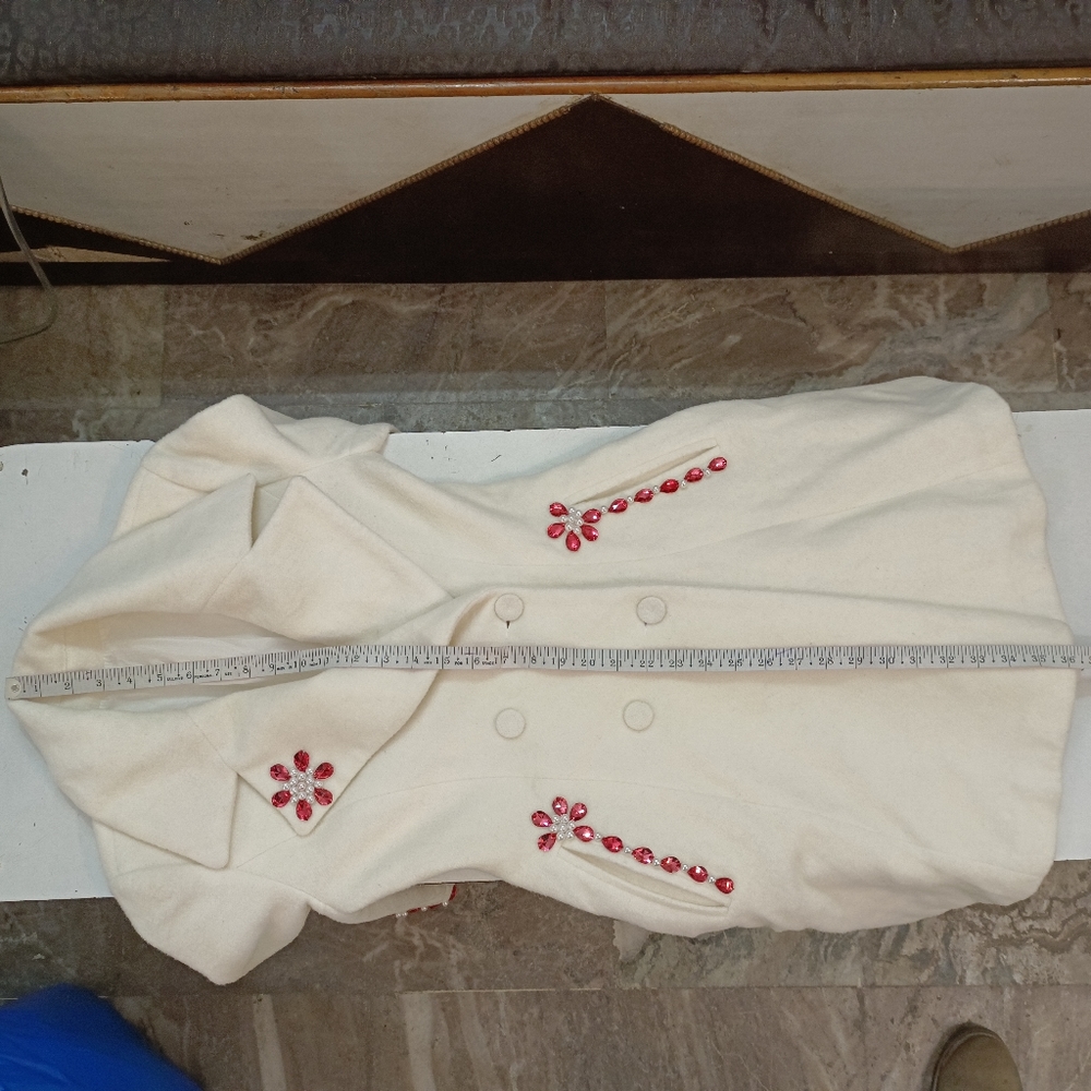 Off white embroidery long coat - Picture 5 of 10